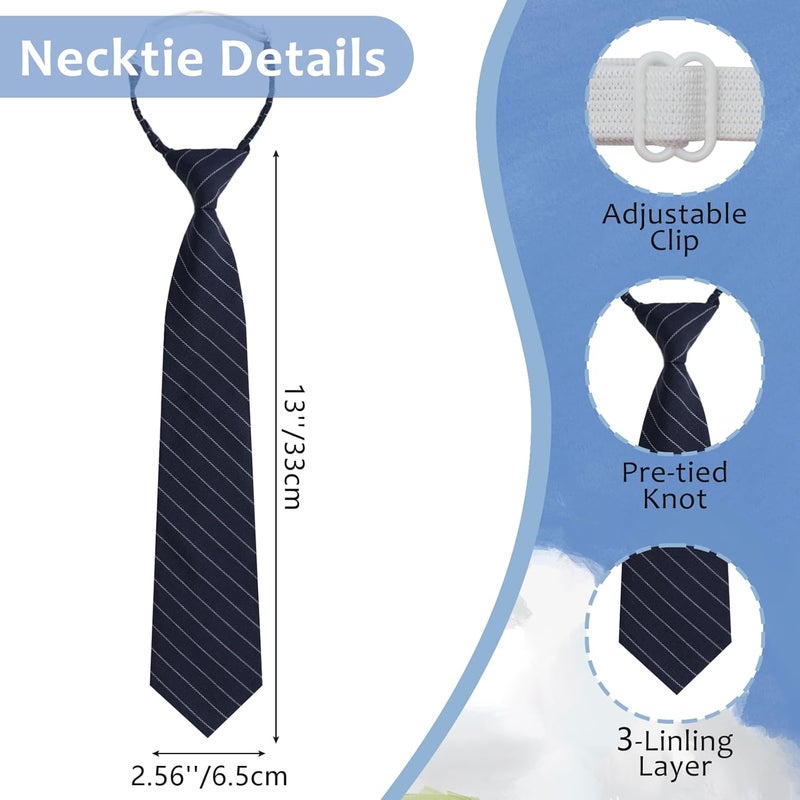 LJBFNN Store Ties for Boys Kids, Pre-Tied Clip on Tie Stripe Neckties for School Uniforms Graduation Wedding Parties Cosplay Causal - Image 3